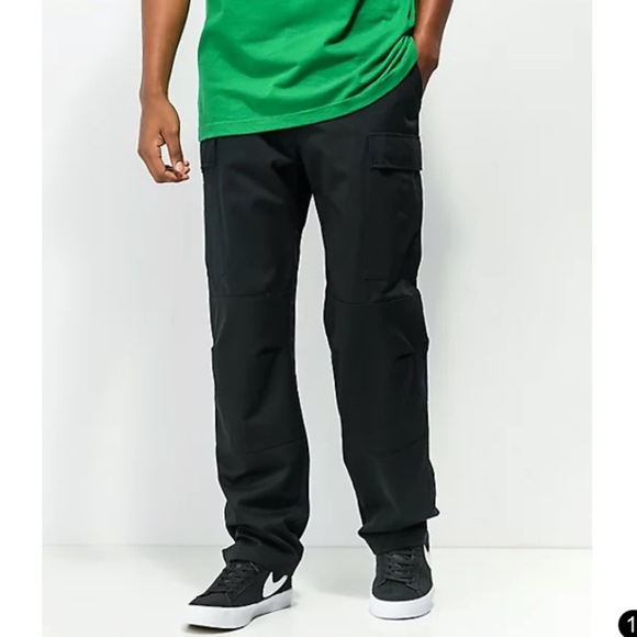 Empyre Black Corduroy Cargo Skate Straight Leg Pants - Picture 2 of 7